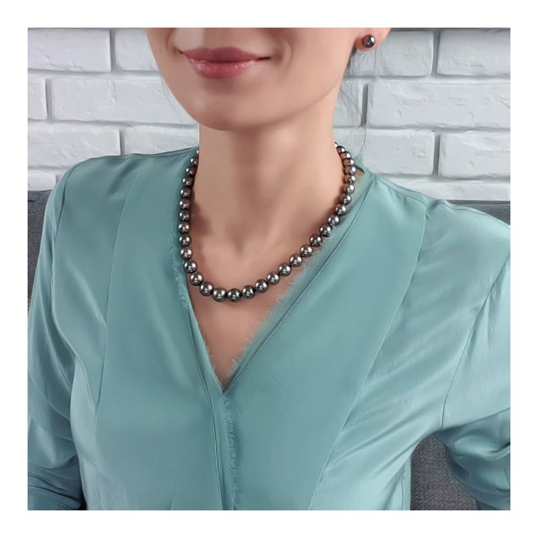 Collana Le Bon - Perle Coltivate Nere di Tahiti oro giallo - 5