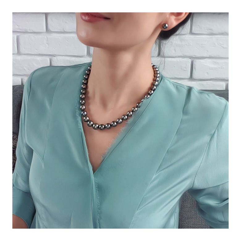 Collana Le Bon - Perle Coltivate Nere di Tahiti oro giallo - 6