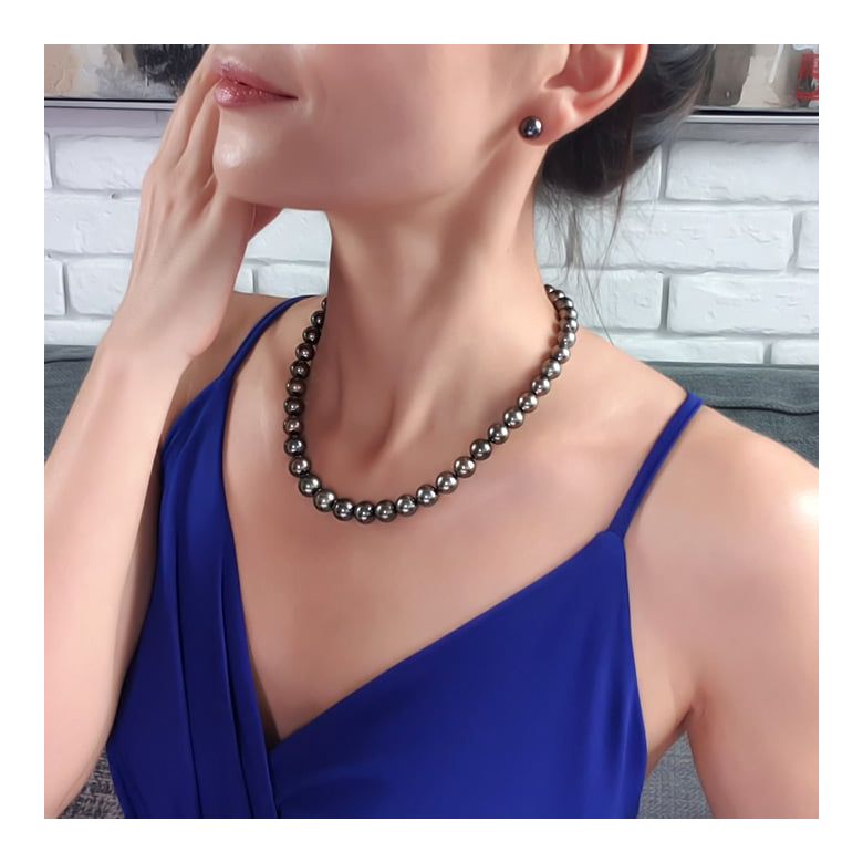 Collana Le Bon - Perle Coltivate Nere di Tahiti oro giallo - 8