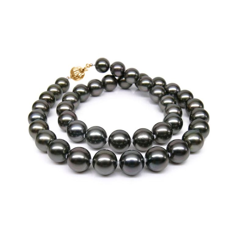 Collana Raoul - Perle Coltivate Nere di Tahiti oro giallo - 1