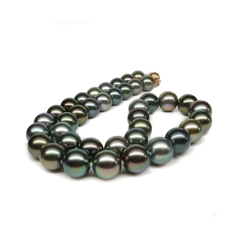 Collana Prince Joinville - Perle Coltivate Miste di Tahiti oro giallo - 4