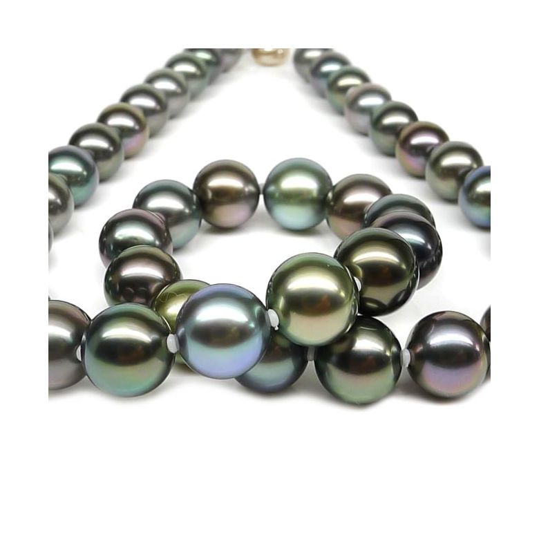 Collana Midas - Perle Coltivate Miste di Tahiti oro giallo - 8