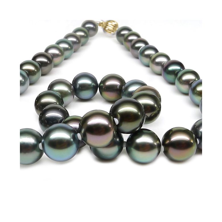 Collana Spartokos - Perle Coltivate Miste di Tahiti oro giallo - 4