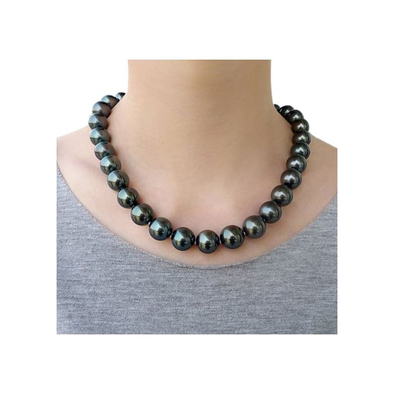 Collana Lothaire - Perle Coltivate Nere di Tahiti oro giallo - 2