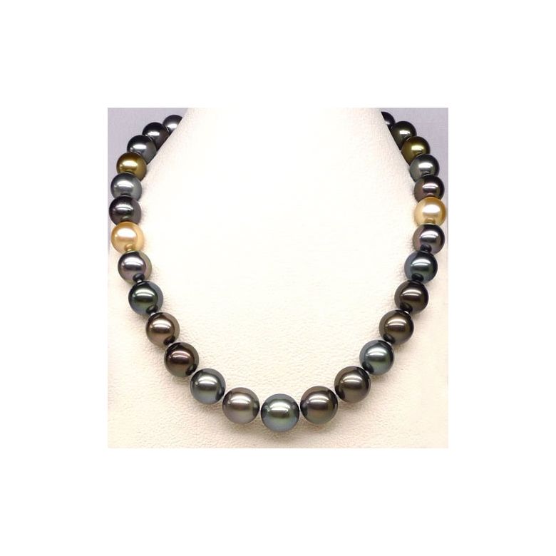 Collana Louis Philippe - Perle Coltivate Miste di Tahiti e Filippine oro giallo - 4