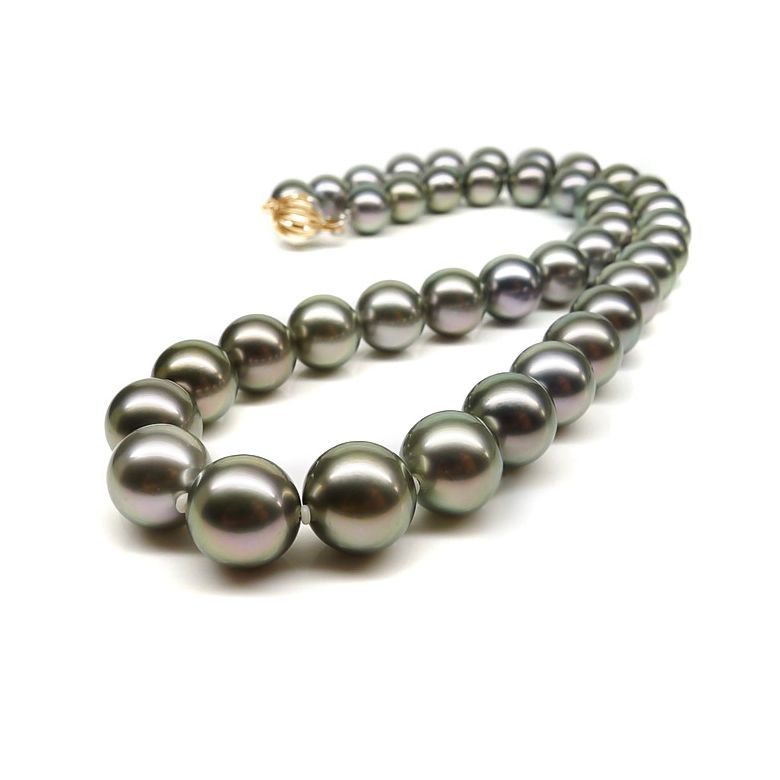 Collana Clotaire - Perle Coltivate Grigie di Tahiti oro giallo - 7