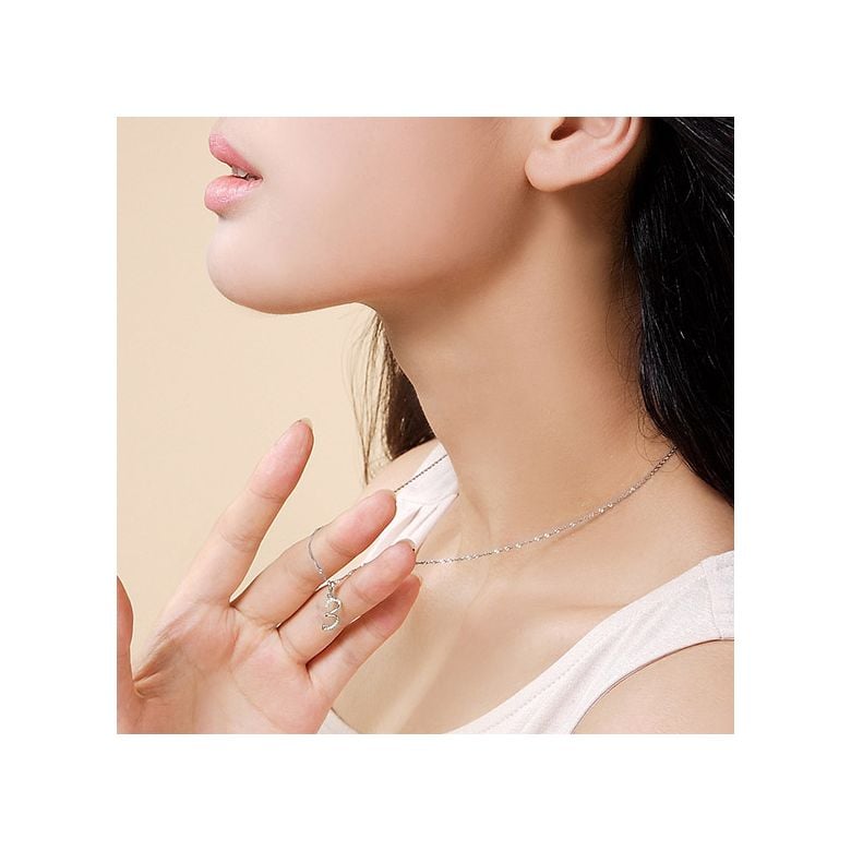 Ciondolo chiffre 3 - Oro bianco 18cts - Diamanti 0.065ct - 3