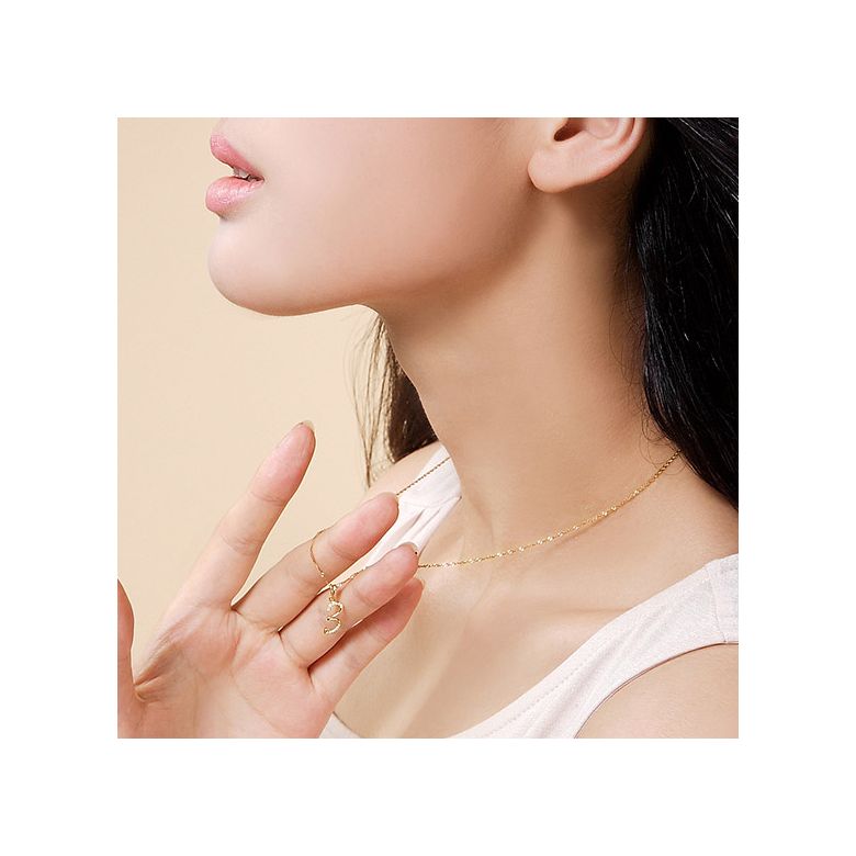 Ciondolo chiffre 3 - Oro giallo 18cts - Diamanti 0.065ct - 2