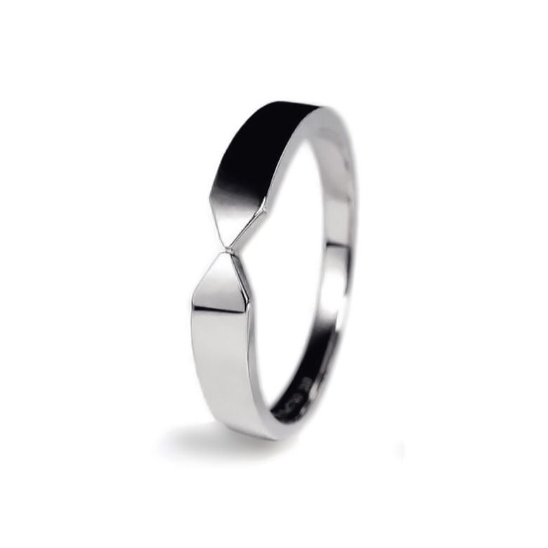 Anello Uomo Arrows - Oro Bianco Finitura Lucida - 1