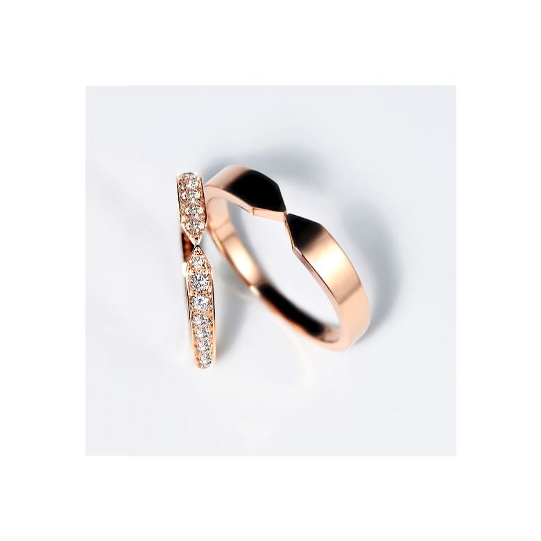 Coppia Anelli Arrows - Oro Rosa Finitura Lucida - 4