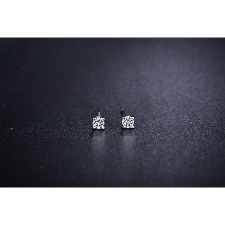 Orecchini Fedor - Punto Luce da Donna in Platino con Diamante - 8