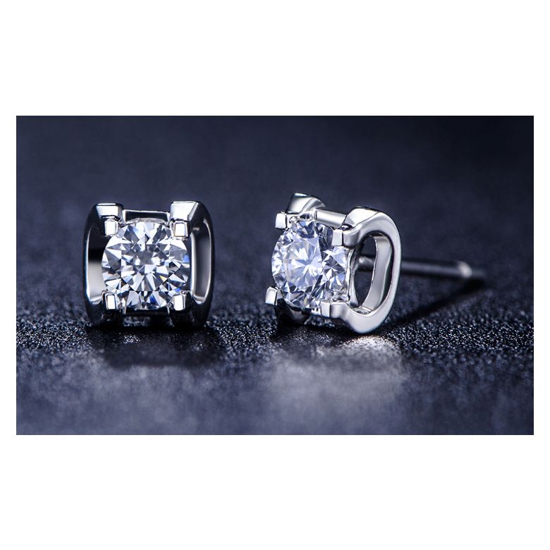 Orecchini Pasha - Punto Luce da Donna in Platino con Diamanti - 4