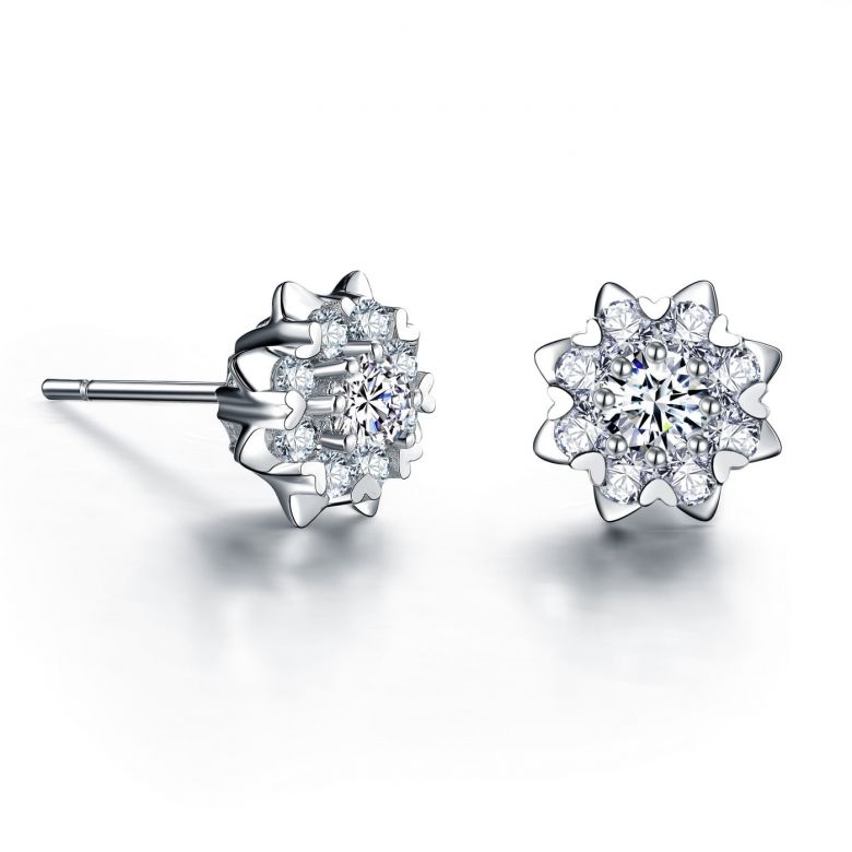 Orecchini meravigliosa. Platino, diamanti 0.26ct - 1
