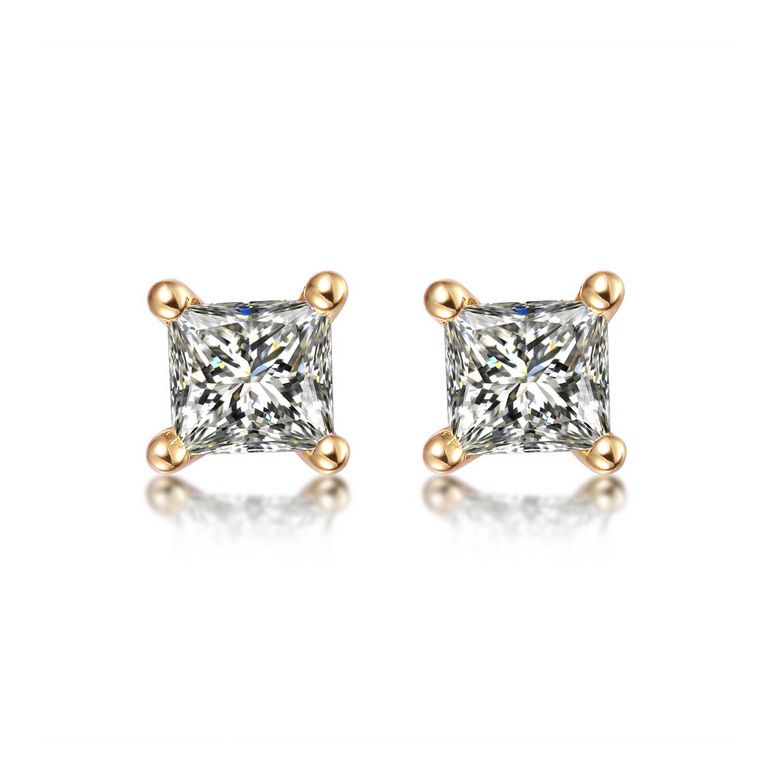 Orecchini Punto Luce Camélia - Oro Giallo & Diamanti Princess - 1