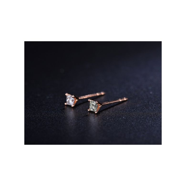 Orecchini Punto Luce Camélia - Oro Rosa & Diamanti Princess - 7