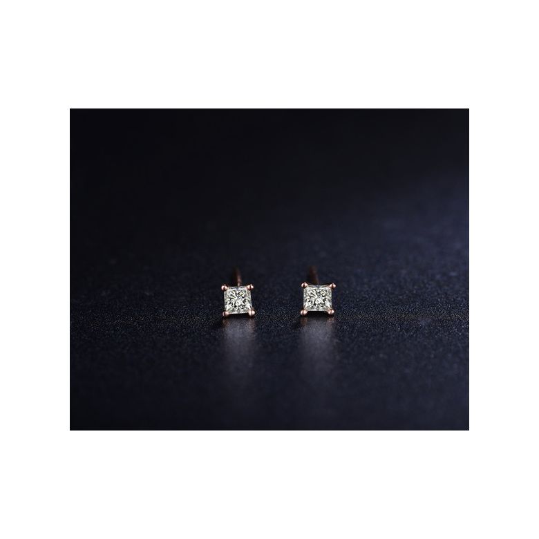 Orecchini Punto Luce Camélia - Oro Rosa & Diamanti Princess - 3