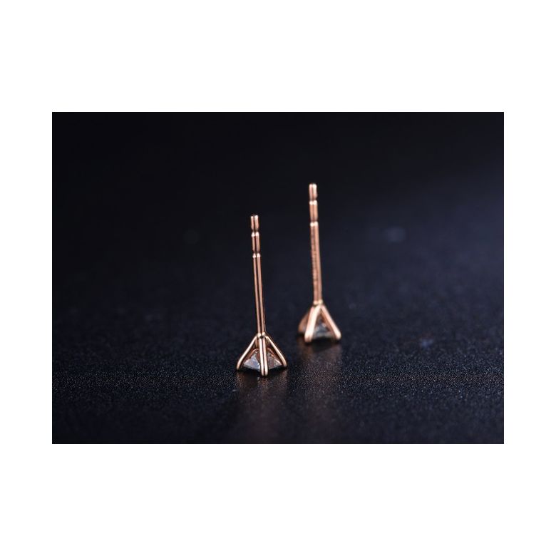 Orecchini Punto Luce Camélia - Oro Rosa & Diamanti Princess - 6