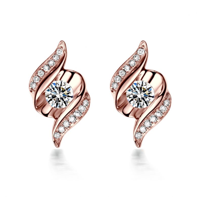Orecchini A Lobo Maria - Oro Rosa & Diamanti - 1