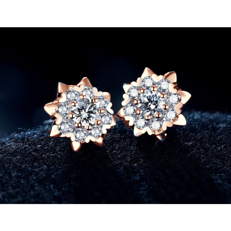 Orecchini meravigliosa. Oro rosa, diamanti 0.26ct - 2