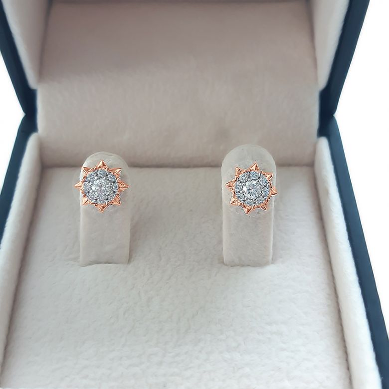 Orecchini meravigliosa. Oro rosa, diamanti 0.26ct - 6