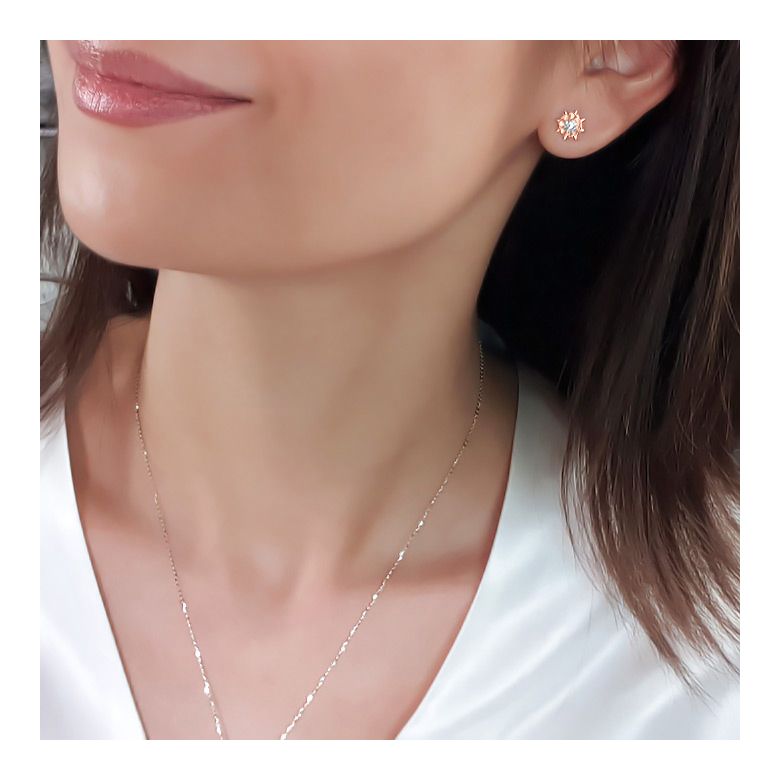 Orecchini meravigliosa. Oro rosa, diamanti 0.26ct - 7