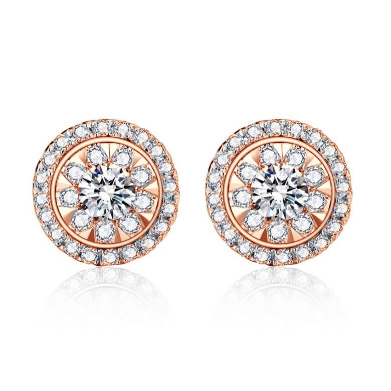 Orecchini A Lobo Donatella - Oro Rosa & Diamanti - 1
