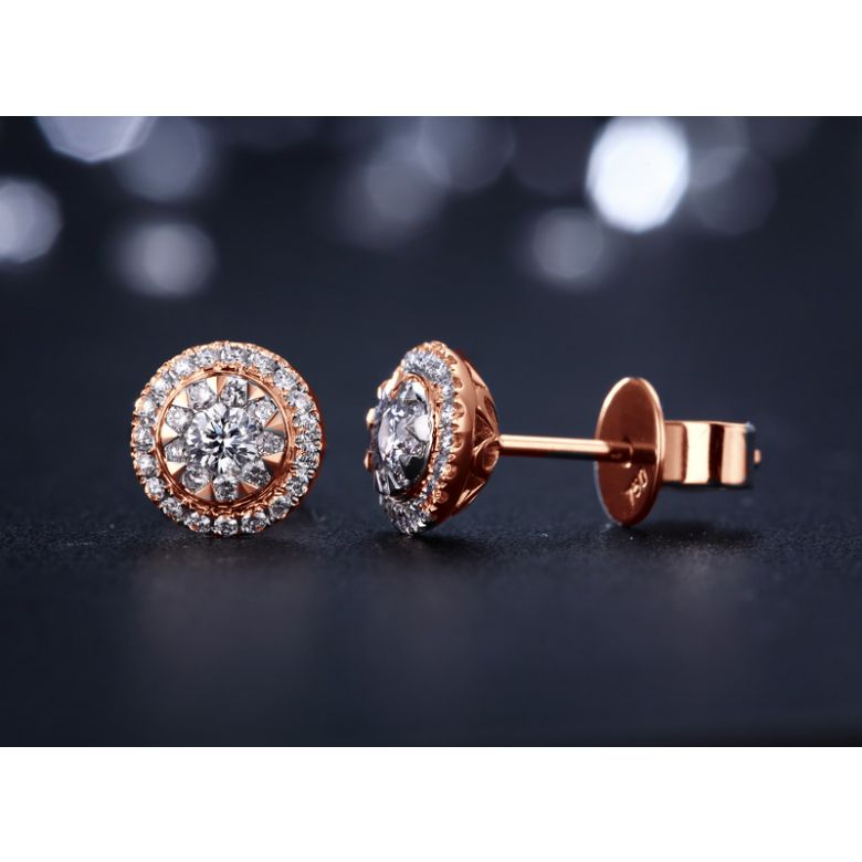 Orecchini A Lobo Donatella - Oro Rosa & Diamanti - 3