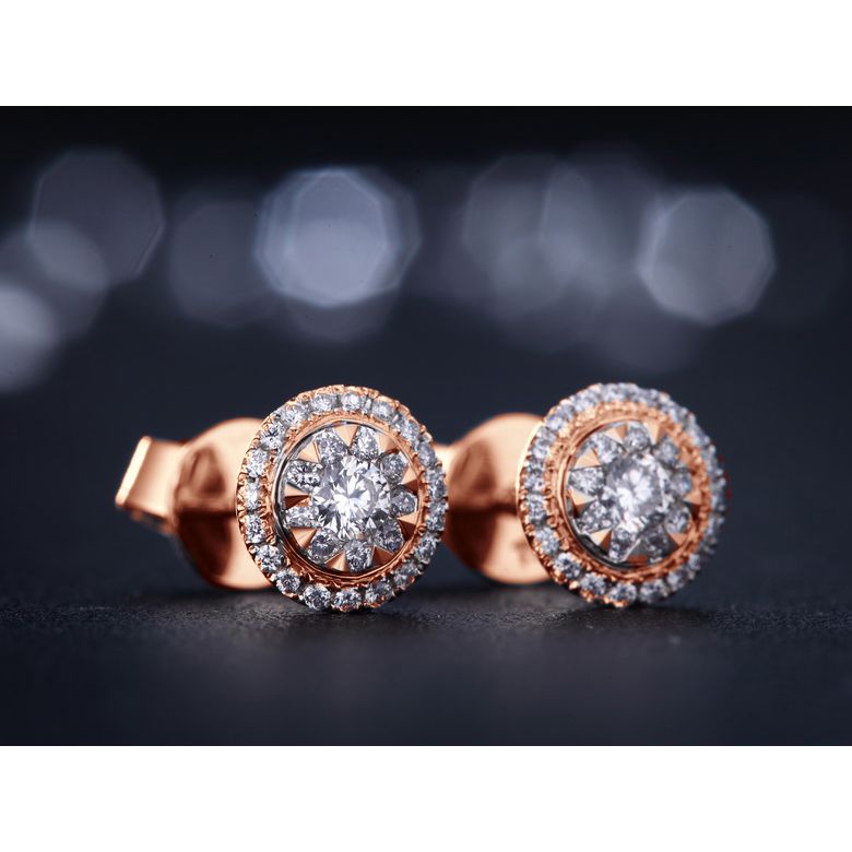 Orecchini A Lobo Donatella - Oro Rosa & Diamanti - 4