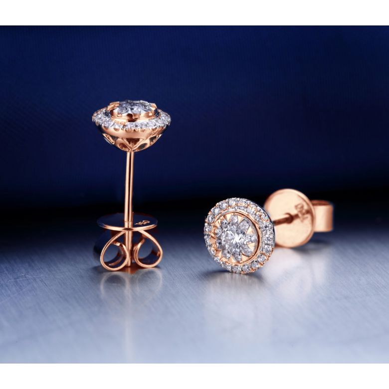 Orecchini A Lobo Donatella - Oro Rosa & Diamanti - 5