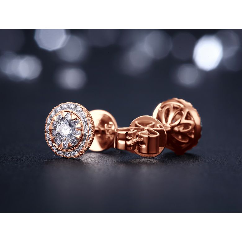 Orecchini A Lobo Donatella - Oro Rosa & Diamanti - 6