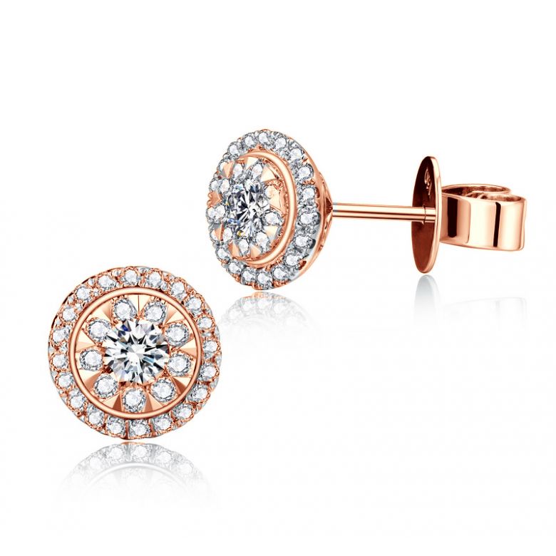 Orecchini A Lobo Donatella - Oro Rosa & Diamanti - 7