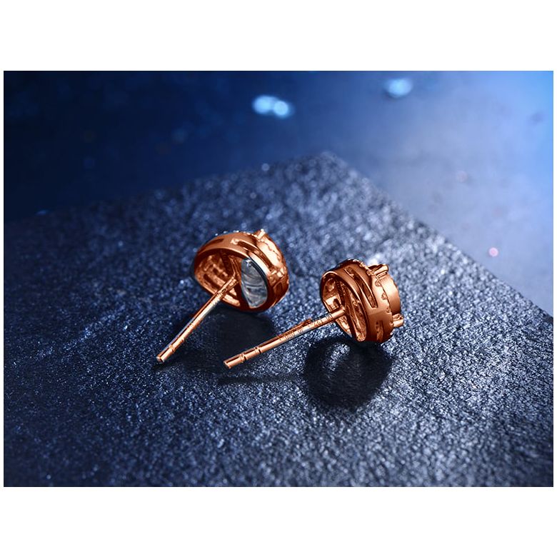 Orecchini A Lobo Agata - Goccia in Oro Rosa & Diamanti - 8