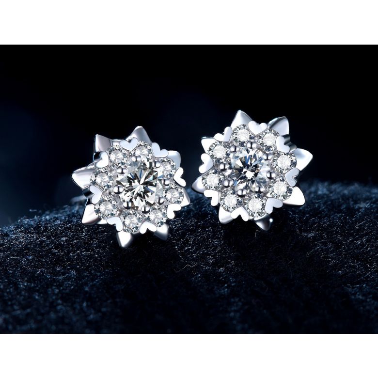 Orecchini meravigliosa. Oro bianco, diamanti 0.26ct - 2