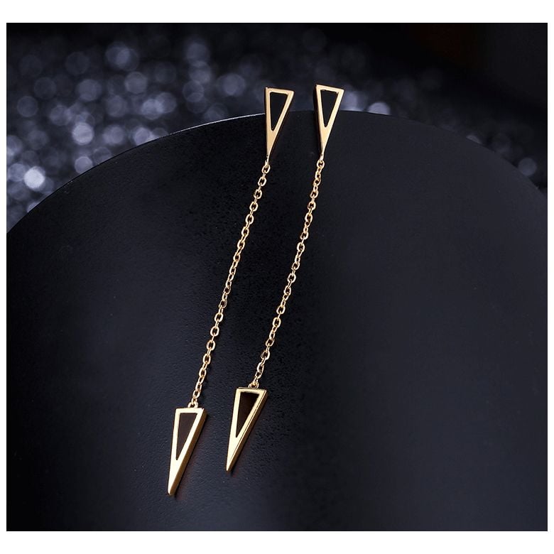 Orecchini Pendenti Xeo - Catenelle Oro Giallo & Petre d'Agata - 3