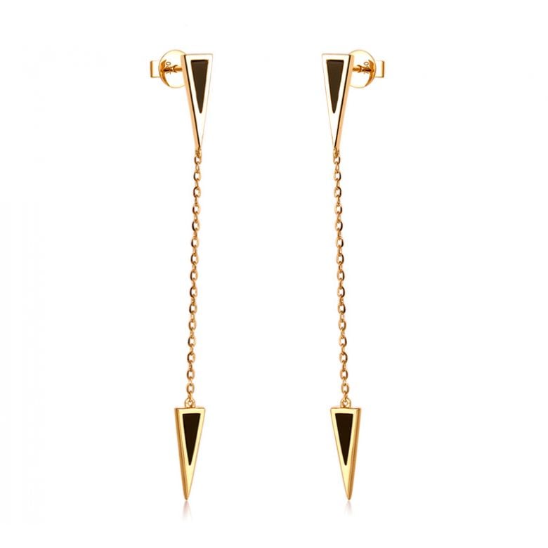 Orecchini Pendenti Xeo - Catenelle Oro Giallo & Petre d'Agata - 7