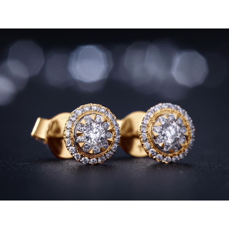 Orecchini A Lobo Donatella - Oro Giallo & Diamanti - 4