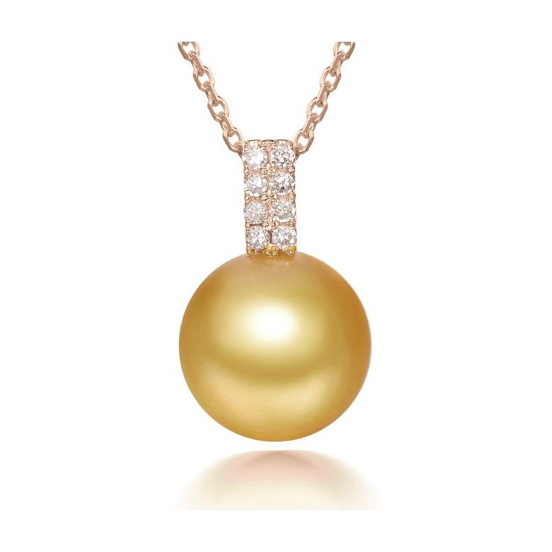 Ciondolo King - Oro Rosa, Diamanti & Perla Gold dei Mari del Sud - 1
