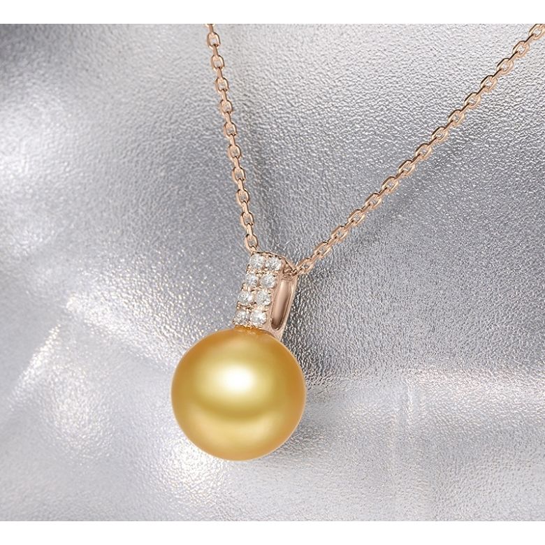 Ciondolo King - Oro Rosa, Diamanti & Perla Gold dei Mari del Sud - 3