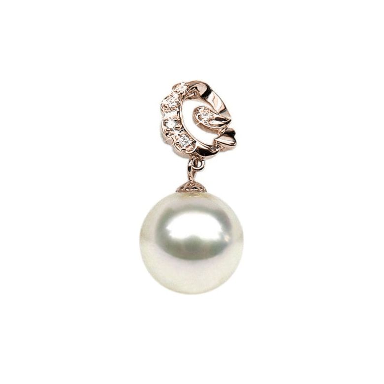 Ciondolo oro rosa - Perla d’Australia bianca - 11/12mm - 1