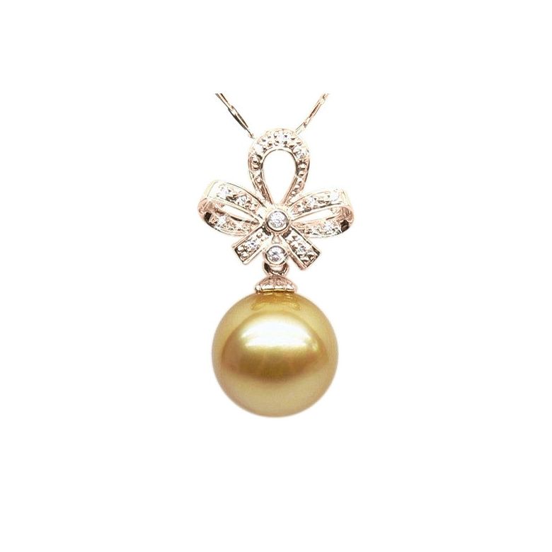 Ciondolo Nodo - Oro Rosa, Diamanti & Perla Gold dei Mari del Sud - 1