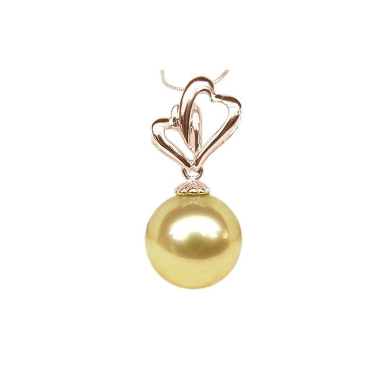 Ciondolo Cuori Dorati - Oro Rosa & Perla Gold dei Mari del Sud - 2