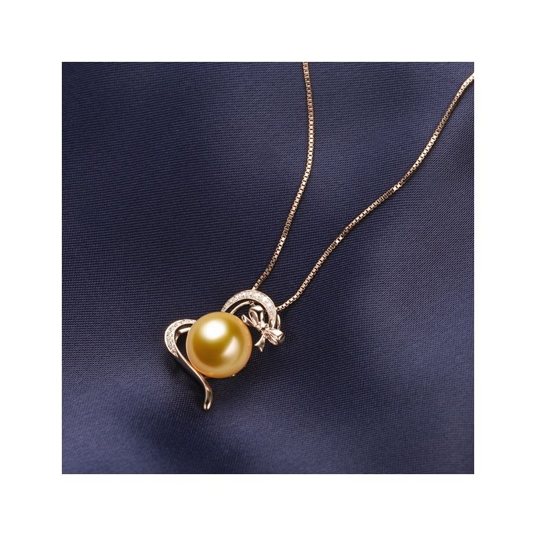 Ciondolo Nodo con Ganse - Oro Rosa, Diamanti & Perla Gold dei Mari del Sud - 5