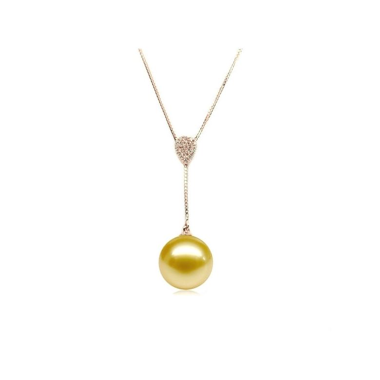 Ciondolo Attention - Oro Rosa, Diamanti & Perla Gold dei Mari del Sud - 1