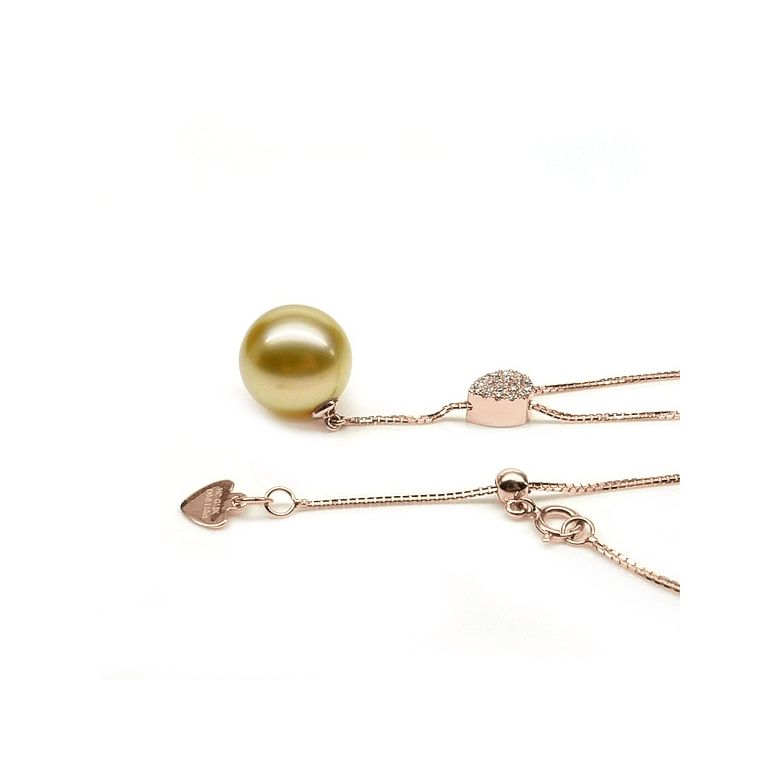 Ciondolo Attention - Oro Rosa, Diamanti & Perla Gold dei Mari del Sud - 7