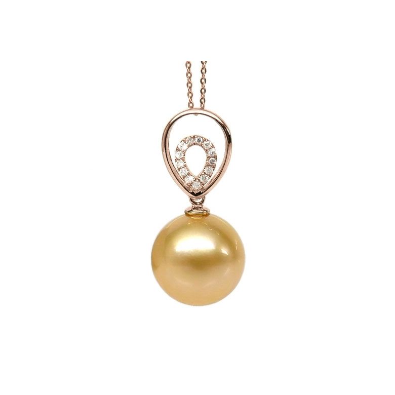 Ciondolo Narciso - Oro Rosa, Diamanti & Perla Gold dei Mari del Sud - 2