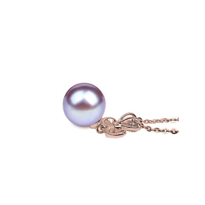Ciondolo Armoiries noblesse Oro Rosa 18kt, Perla di Acqua Dolce Lavanda 10/10.5mm - 2