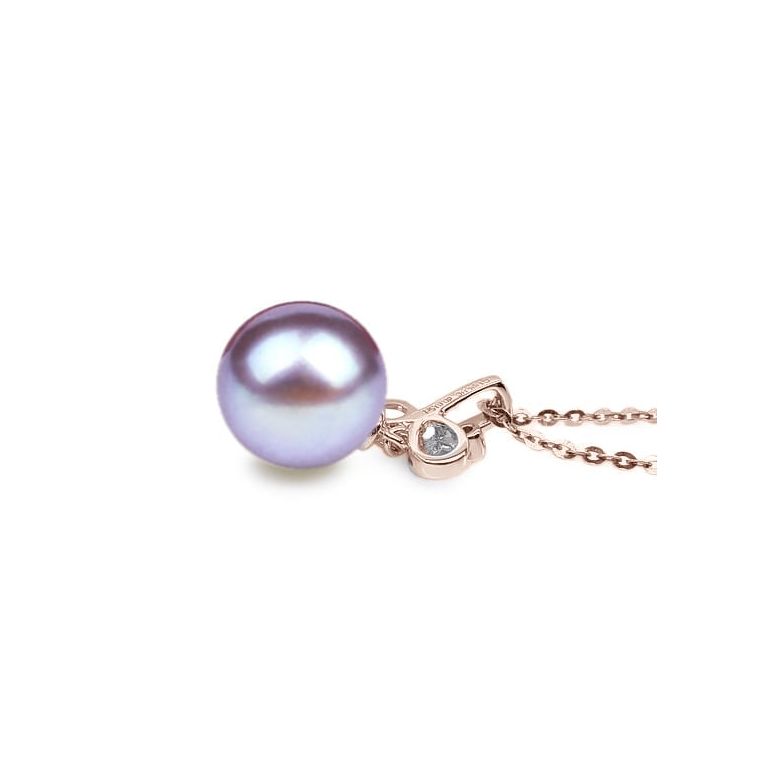 Ciondolo Brindille Oro Rosa 18kt, Perla di Acqua Dolce Lavanda 10/10.5mm - 2