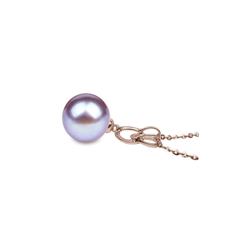 Ciondolo Anneaux Liés Oro Rosa 18kt, Perla di Acqua Dolce Lavanda 10/10.5mm - 2
