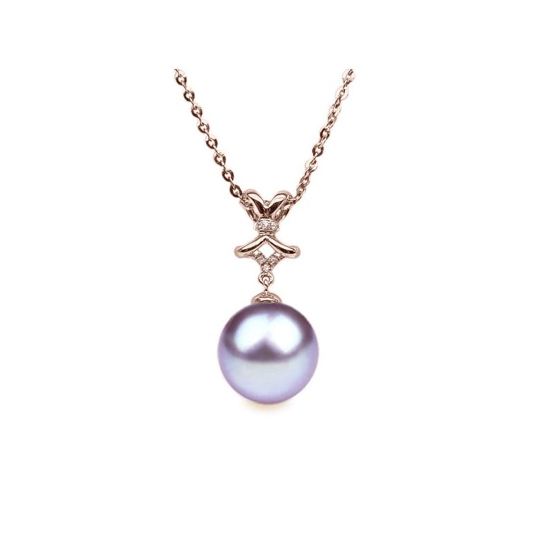 Ciondolo Ganse classique Oro Rosa 18kt, Perla di Acqua Dolce Lavanda 10/10.5mm - 1