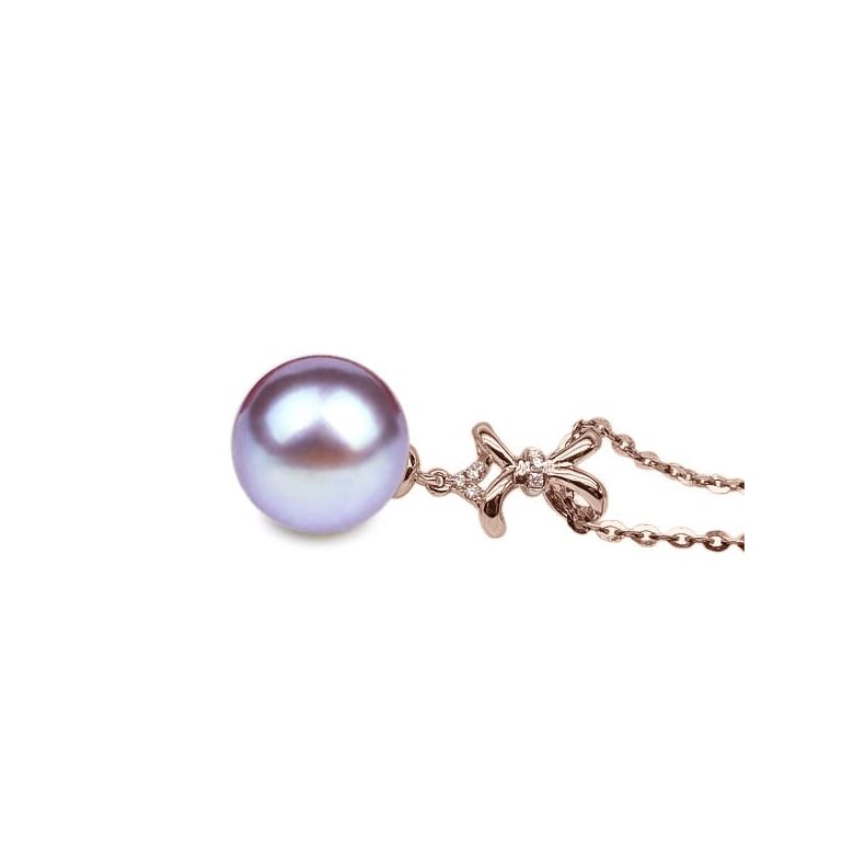 Ciondolo Ganse classique Oro Rosa 18kt, Perla di Acqua Dolce Lavanda 10/10.5mm - 2